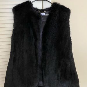 Calvin Klein Black Fur Vest